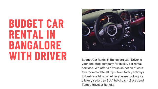 Budget Car Rental in Bangalore with Driver